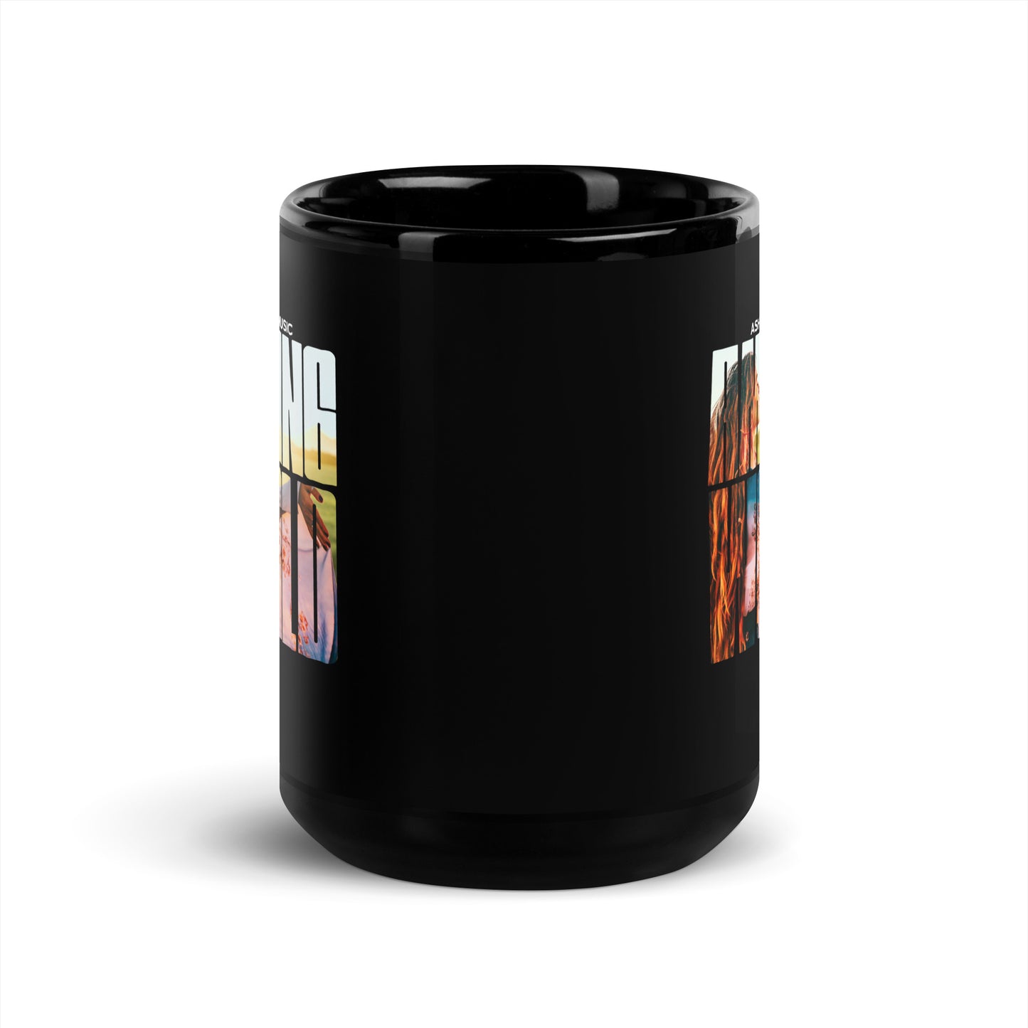 Black Glossy Mug "Amazing World"