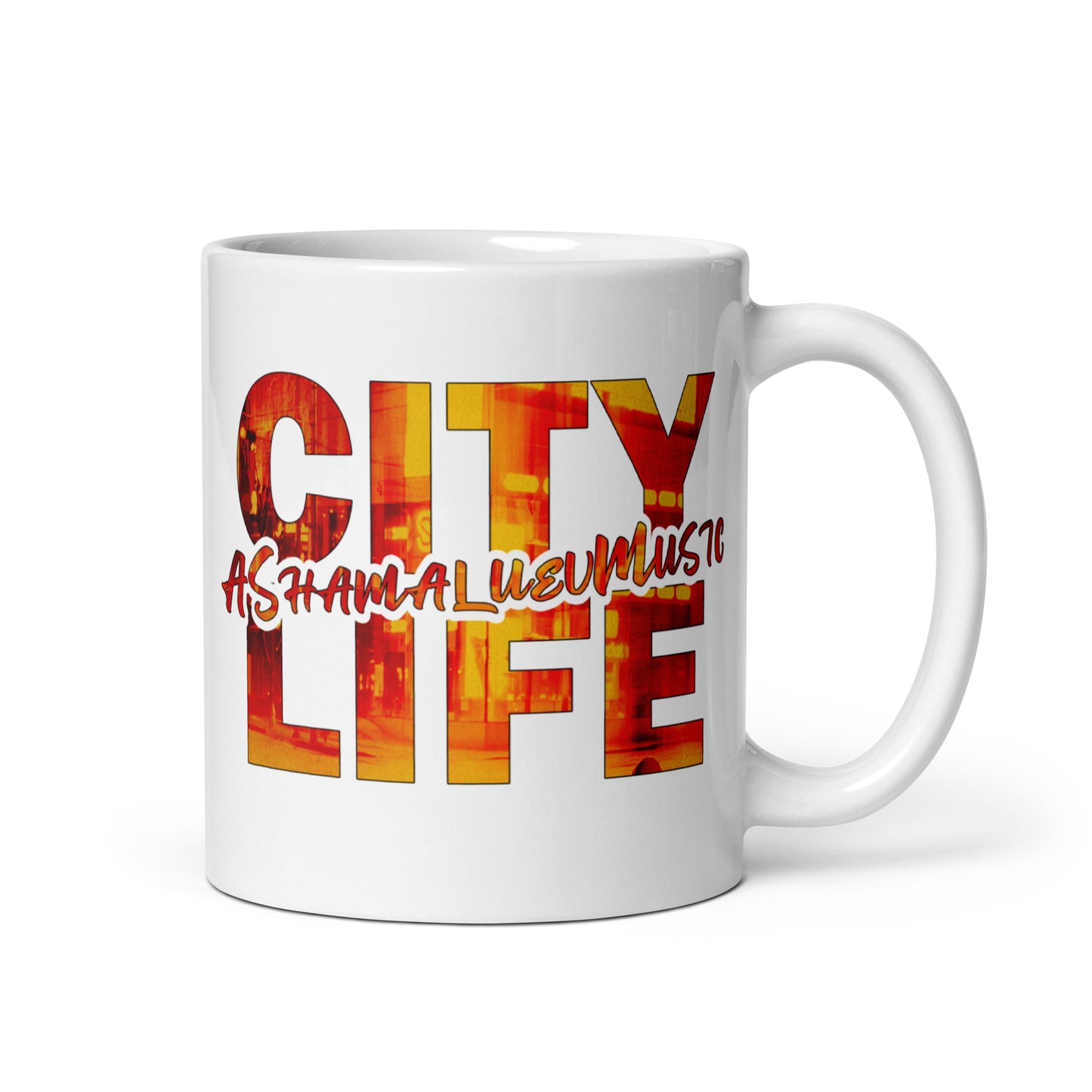 White Glossy Mug "City Life"