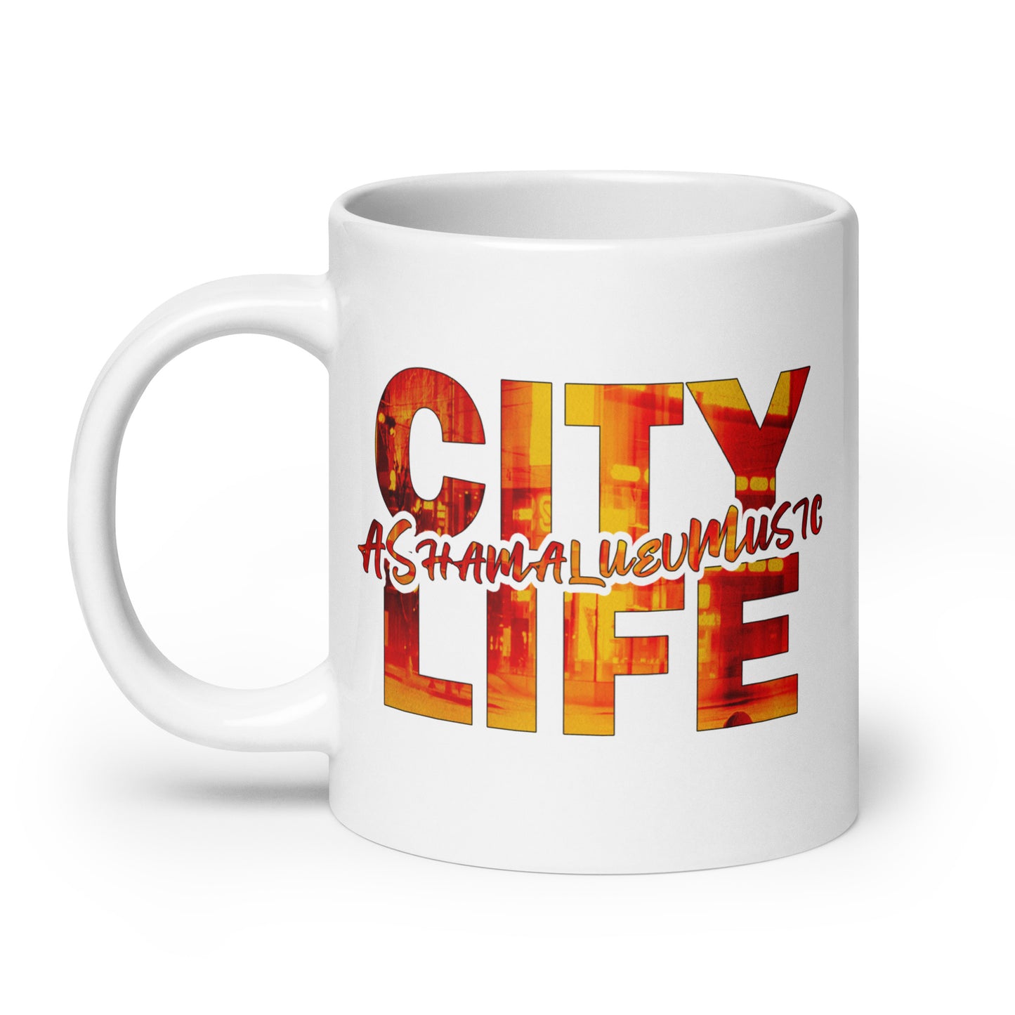 White Glossy Mug "City Life"