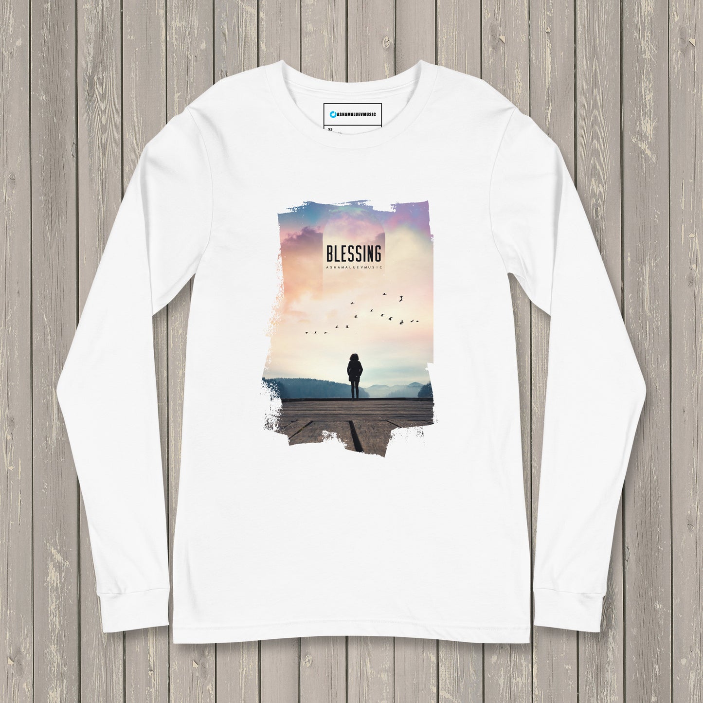 long sleeve t-shirt blessing ashamaluevmusic cover art white